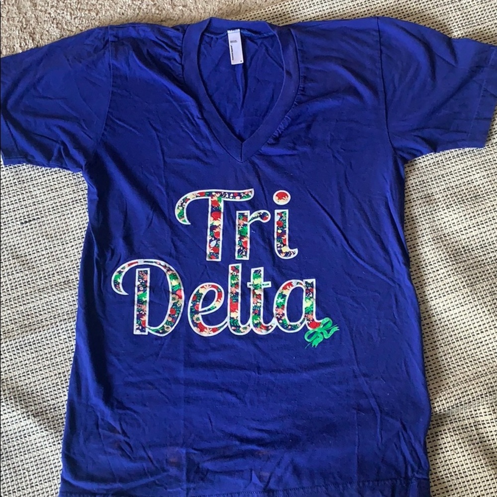 Blue Tri Delta Floral Shirt